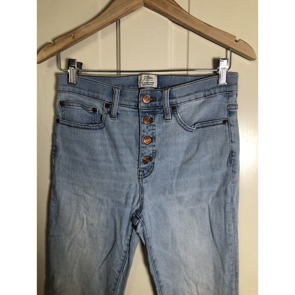 J. Crew Women’s 9” High Rise Toothpick Light Wash Blue Jeans Size 29 - Picture 2 of 10